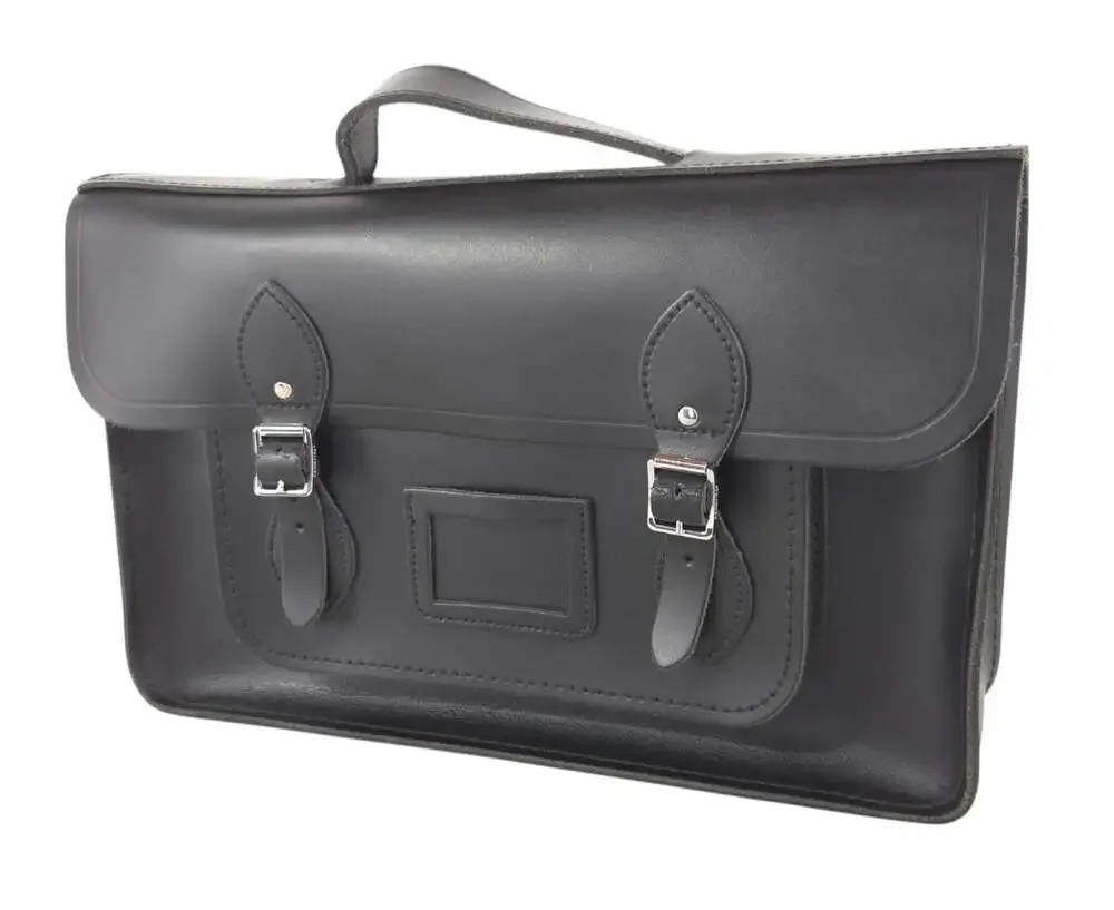 Cambridge Satchel Company Classic Leather Messenger Bag Medium Mens Black $275